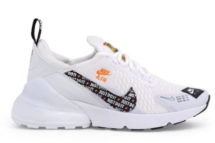 Tênis 270 Just Do it Masculino Branco / Laranja