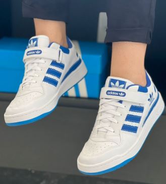 Tênis Masculino Adidas 3 Listra Branco Azul