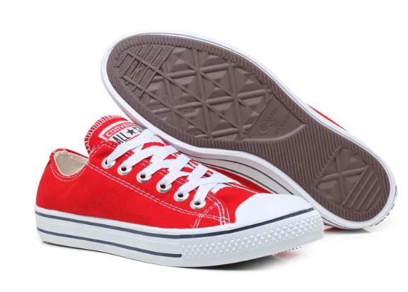 Tênis Feminino e Masculino All Star Cano Baixo Vermelho