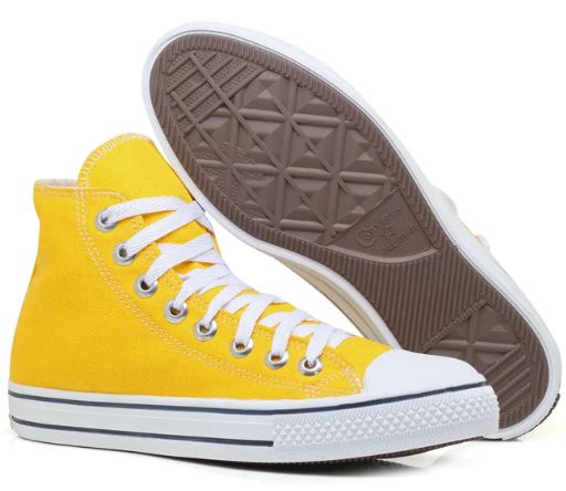 Tênis Feminino e Masculino All Star Cano Alto Amarelo
