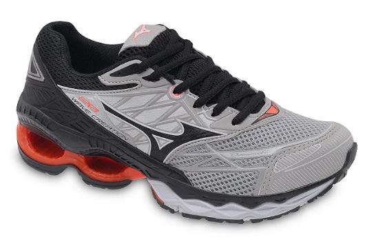 Tênis Masculino Mizuno Wave Creation 20 Cinza - Laranja