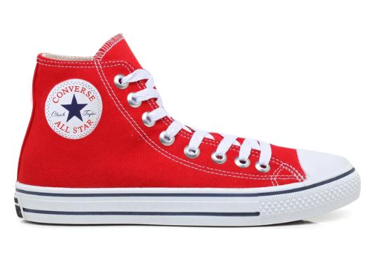 Tênis Feminino e Masculino All Star Cano Alto Vermelho