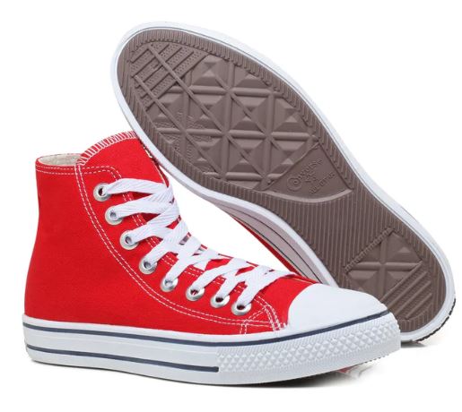 Tênis Feminino e Masculino All Star Cano Alto Vermelho