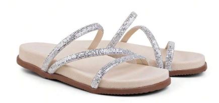 Papete Feminina Branco Brilhante