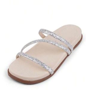 Papete Feminina Branco Brilhante