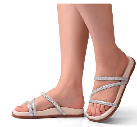 Papete Feminina Branco Brilhante