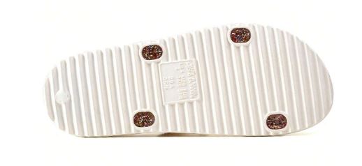 Sandalia Papete Feminina Birken Branco Brilho